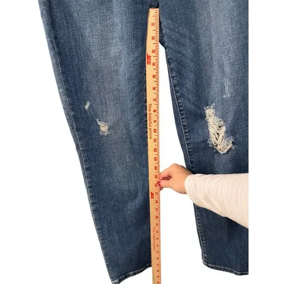 Judy Blue 9/29 The Boyfriend $79 Distressed Slim Fit Jeans Stretch Cotton Denim - Picture 4 of 6